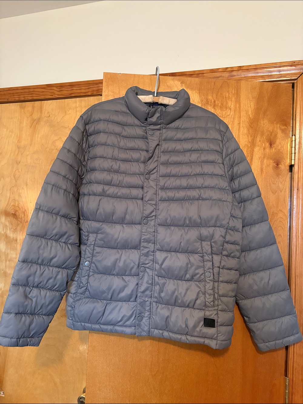 Kenneth Cole Men's Slate Gray Packable Quilted Puffer Jacket
